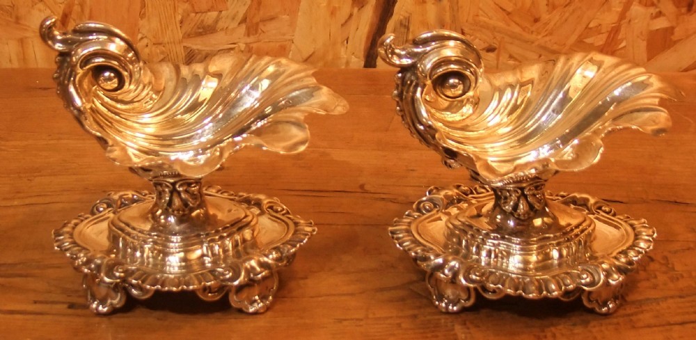 Pair of 19th C. French Silver Salt Vessels c.1850 View II