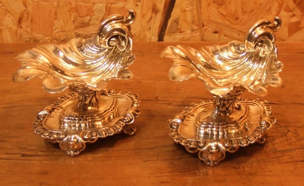 Pair of 19th C. French Silver Salt Vessels c.1850 View VI