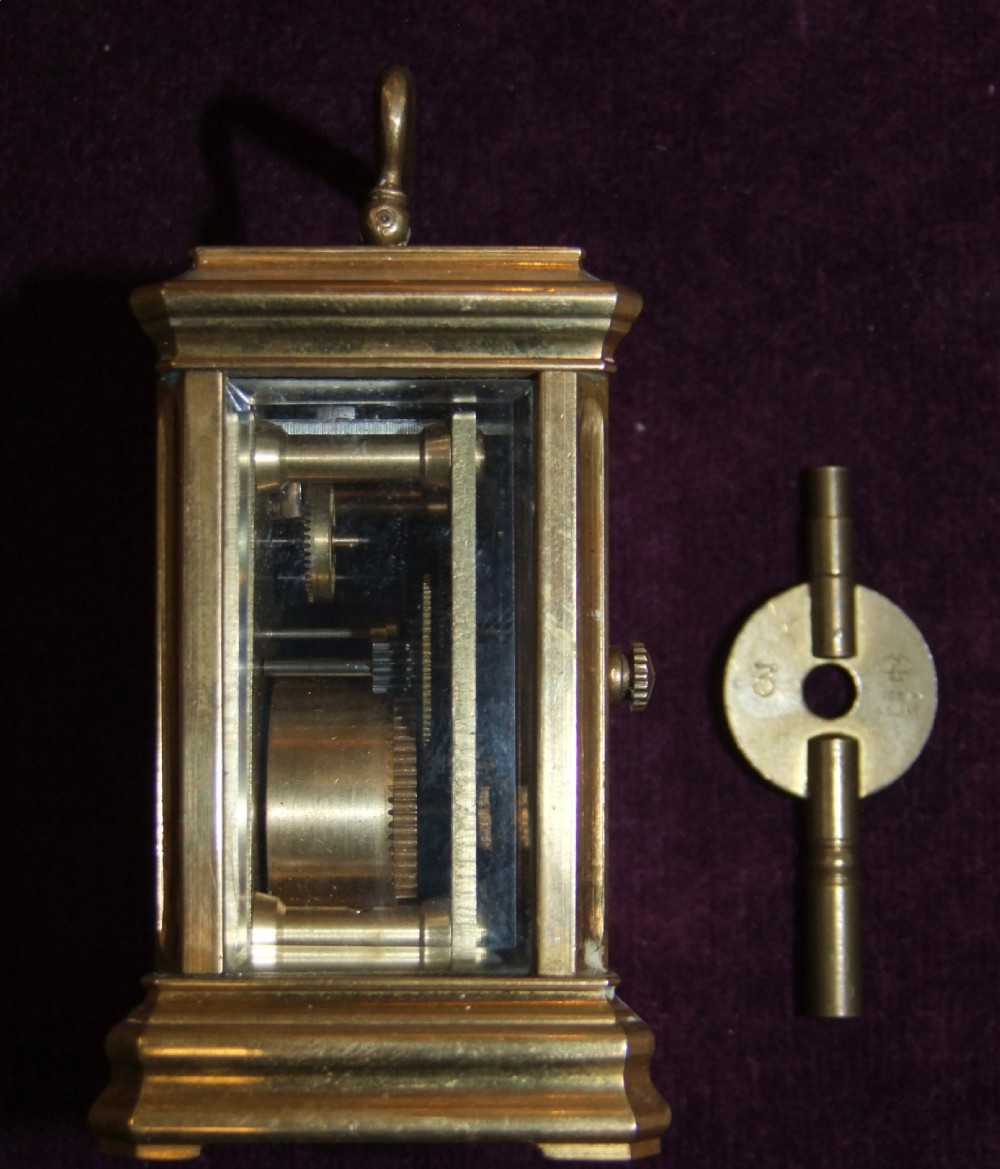 Antique Miniature Brass Carriage Clock c.1900 View II