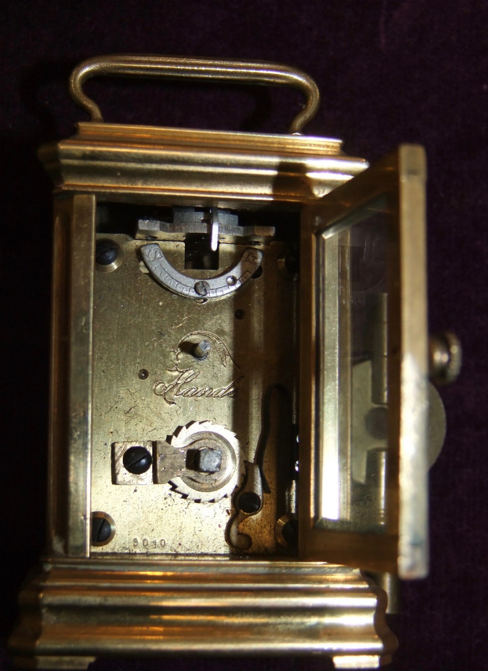 Antique Miniature Brass Carriage Clock c.1900 View V