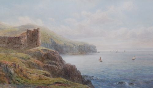 Henry Albert Hartland Watercolour - Peel Castle, Isle of Man