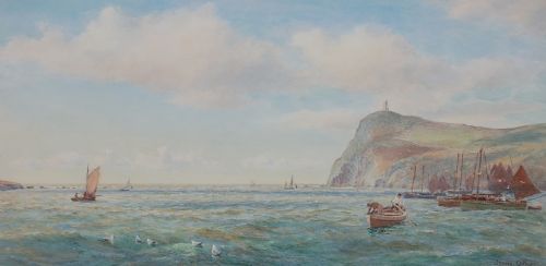 James Aitken Watercolour - Bradda Head, Isle of Man