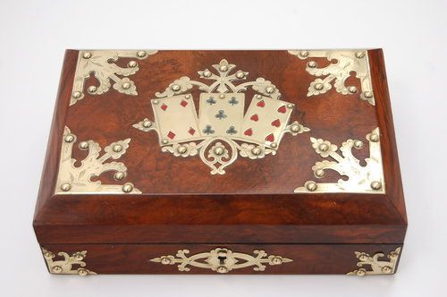 Victorian Walnut Playing Card Box