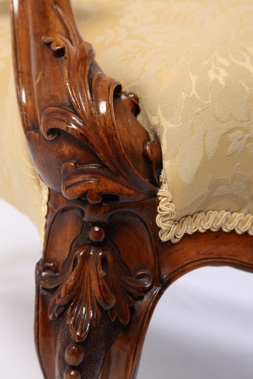 fig 1. Quality Victorian Walnut Open Armchair