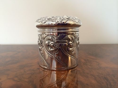 Quality Edward VII Silver Vanity Pot Sheffield 1909