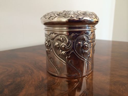 fig 1. Quality Edward VII Silver Vanity Pot Sheffield 1909