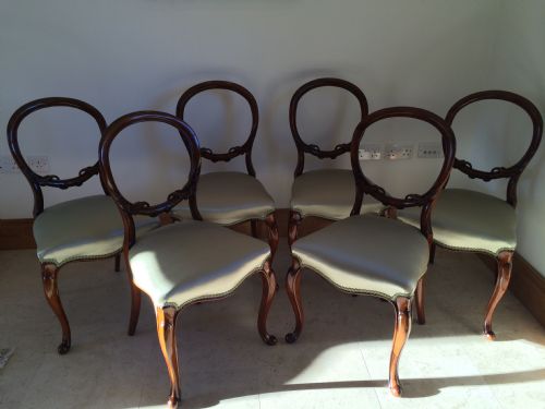 Six Victorian Walnut Dining Chairs