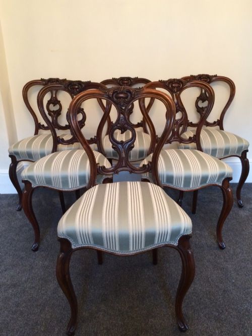 Quality Set of Six Victorian Rosewood Dining Chairs
