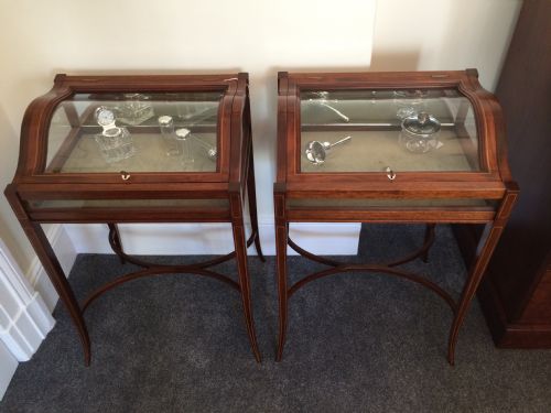 Superb Pair of Edwardian Bijouterie Cabinets