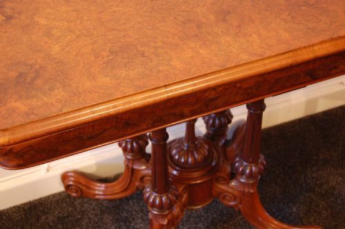 Quality Mid Victorian Burr Walnut Card Table