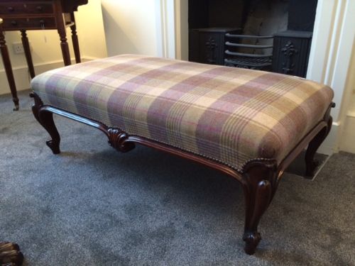 Stunning Victorian Mahogany Upholstered Stool
