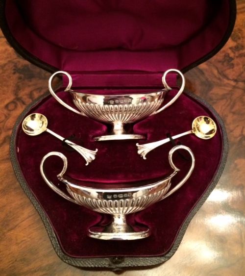 Stunning Pair of Victorian Silver Salts 1882