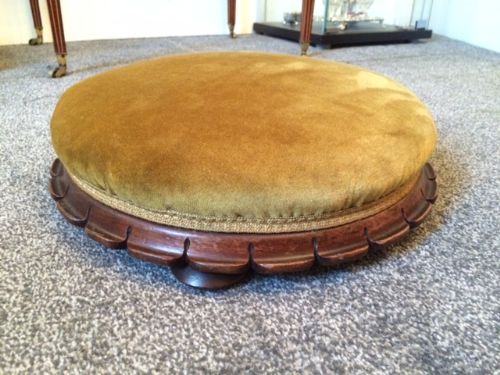 Victorian Mahogany Circular Footstool, Circa 1860