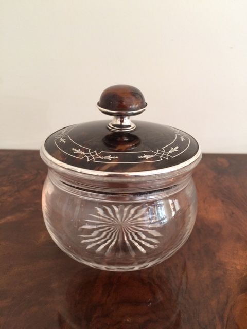 Super Quality George V Silver & Tortoiseshell Table/powder Jar