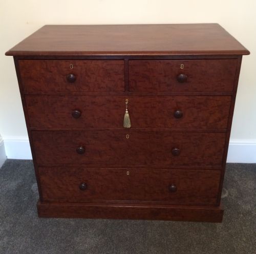 fig 1. Victorian Plum Pudding Mahogany Chest of Drawers