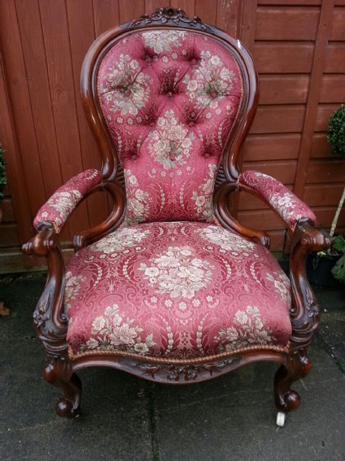 Lovely Victorian Mahogany Ladies Open Armchair
