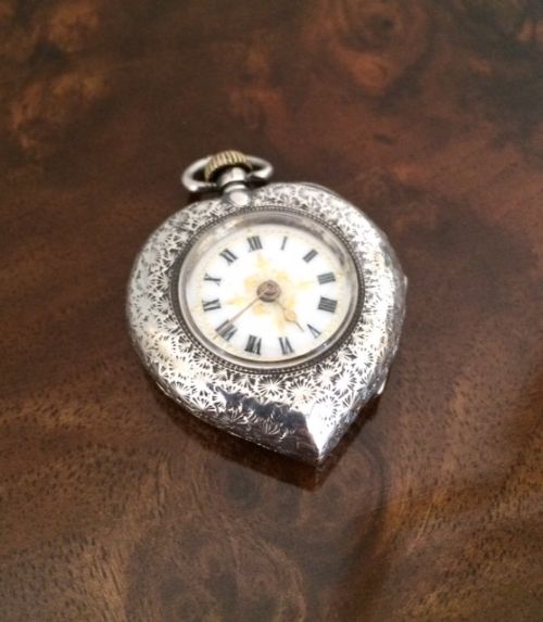 Very Pretty Continental Silver Ladies Fob Watch