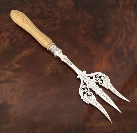 Victorian Silver & Ivory Bread Fork, 1900