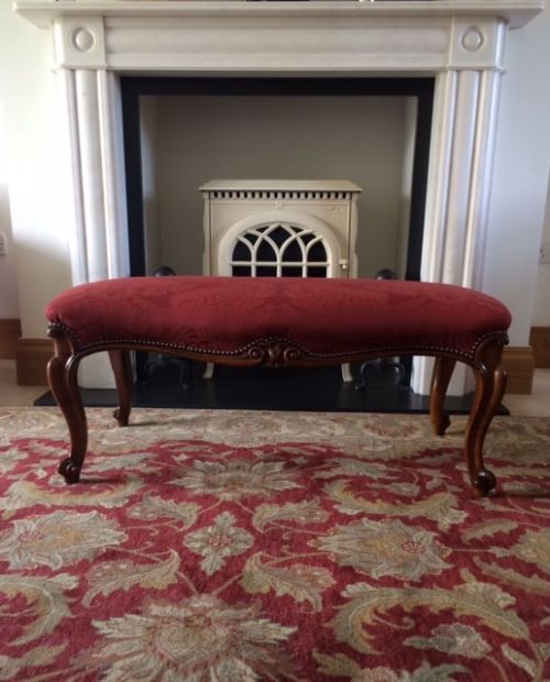fig 1. Superb Victorian Walnut Upholstered Stool
