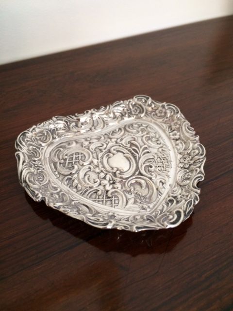 Pretty Victorian Silver Pin Tray