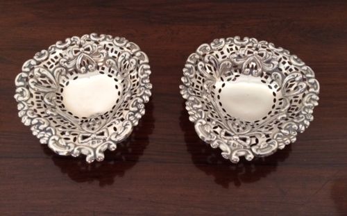 Pretty Silver Bon Bon Dishes, Chester 1895