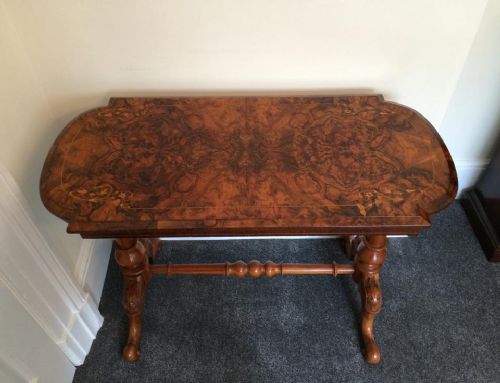 Attractive Victorian Inlaid Walnut Side Table