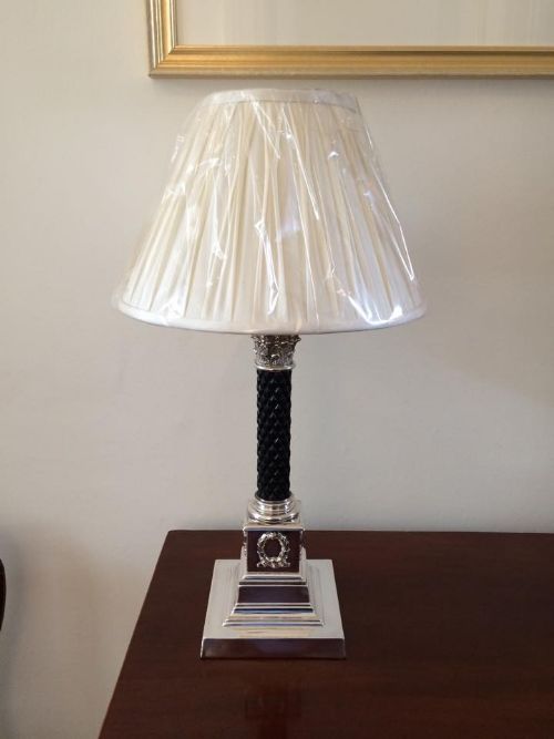 Stunning Edwardian Silver Plated Table Lamp
