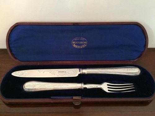 Very Attractive Victorian Silver Cake Serving Set, 1870