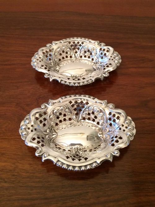 Pair Victorian Silver Dishes, Birmingham 1898