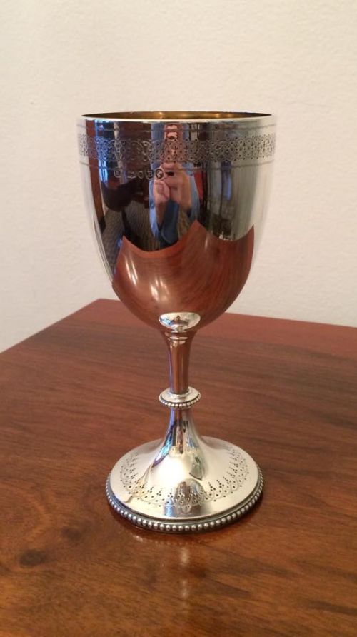 Victorian Silver Wine Goblet, London 1877