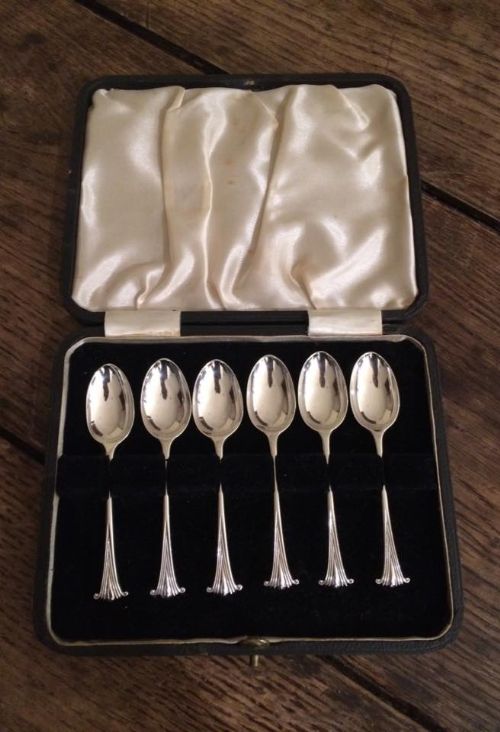 Six Victorian Silver Tea Spoons, London 1899