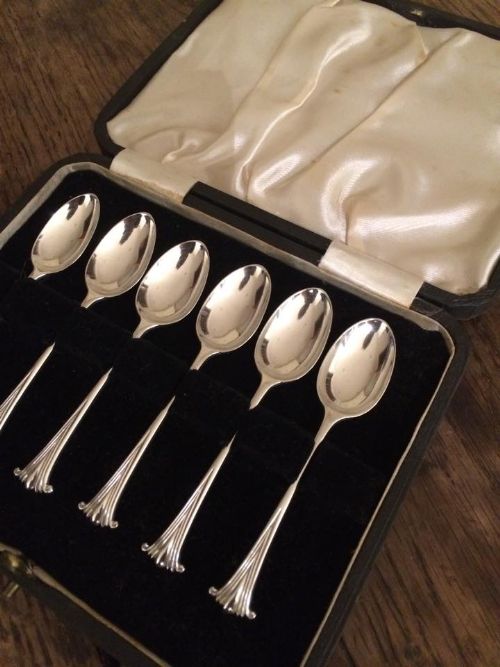 fig 2. Six Victorian Silver Tea Spoons, London 1899