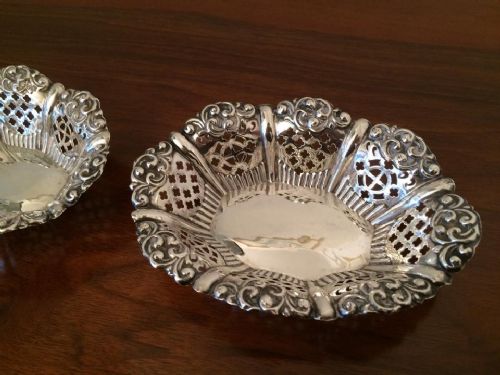 fig 1. Edwardian Silver Bon Bon Dishes, 1904
