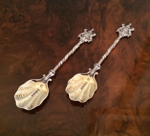fig 1. Superb Pair of Victorian Silver Spoons, 1858