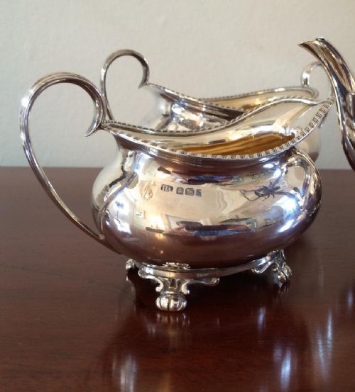 fig 3. Victorian Silver Three Piece Tea Service, 1894