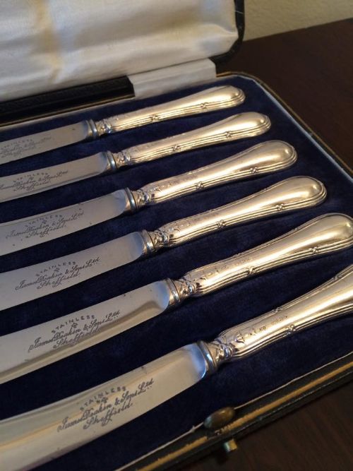 fig 1. Set of Six Silver Tea Knives, 1925