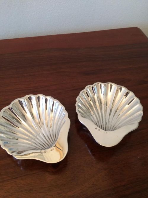 Pair of Silver Butter Dishes by Levi & Salaman