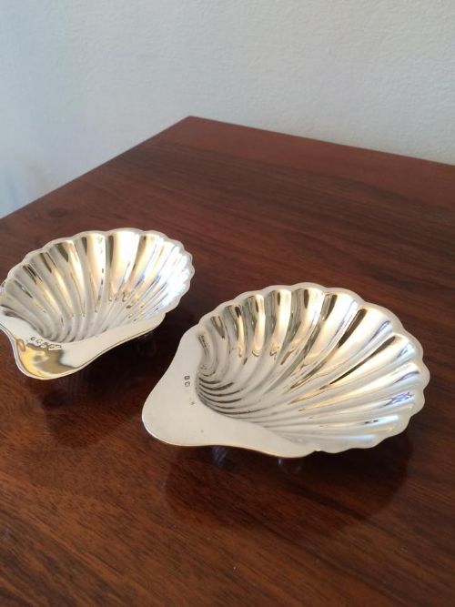 fig 1. Pair of Silver Butter Dishes by Levi & Salaman