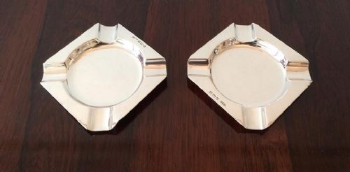 Pair of Silver Ashtrays, 1917