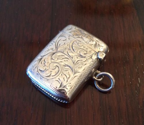 fig 1. Victorian Silver Vesta Case, 1899