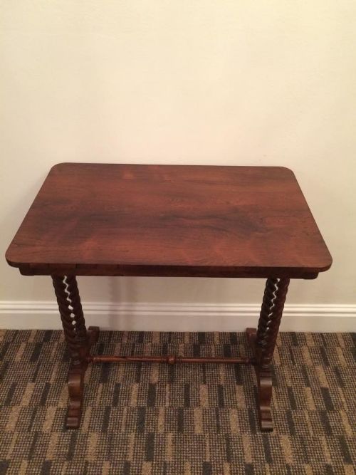 Quality Victorian Rosewood Side Table, Stamped