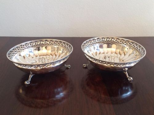 Pretty Pair of Silver Bon Bon Dishes, Walker & Hall