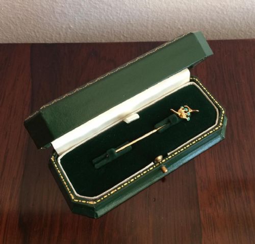 Very Pretty Gold Turquoise and Pearl Tie Pin