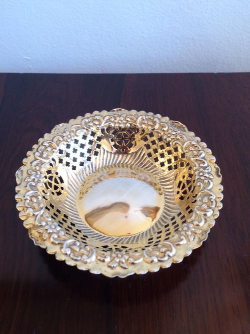 Edwardian Chester Silver Gilt Bon Bon Dish, 1902