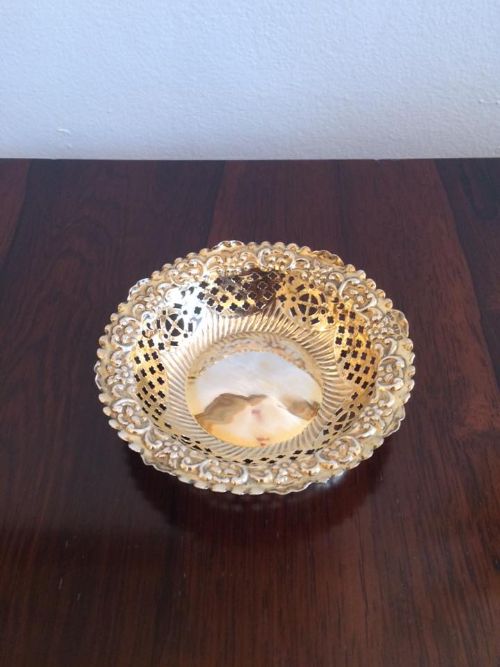 Victorian Chester Silver Gilt Bon Bon Dish, 1899