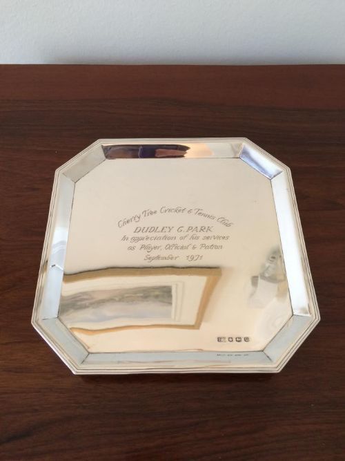 Art Deco Solid Silver Tray, 376 Grams

