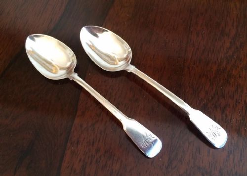 Pair of Georgian Silver Tea Spoons