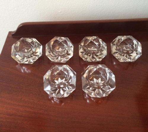 Set of Six Victorian Glass Table Salts