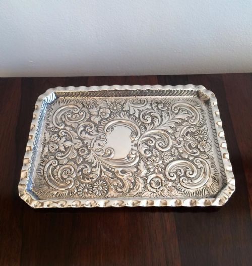 Victorian Solid Silver Dressing Table Tray, Hallmarked Birmingham 1897