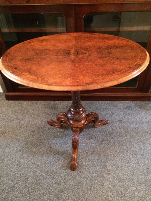 Stunning Victorian Burr Walnut Table
